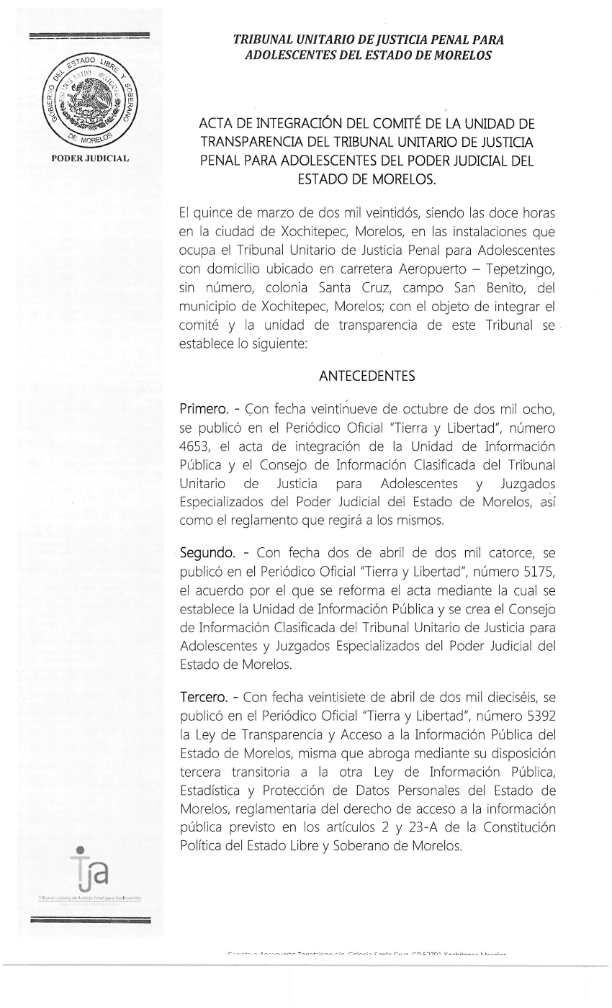 Unidad y Comité de Transparencia